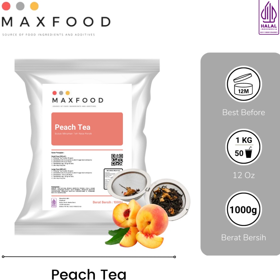 

12.12 Brand Peach Tea/ Teh Persik/ Bubuk Minuman Peach Tea/ Peach Tea Powder 1kg !!!