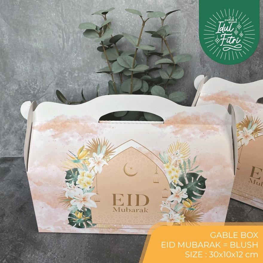 

Promo [10PCS] Gable Box : 30x10x12 cm / EID MUBARAK BLUSH / hampers lebaran