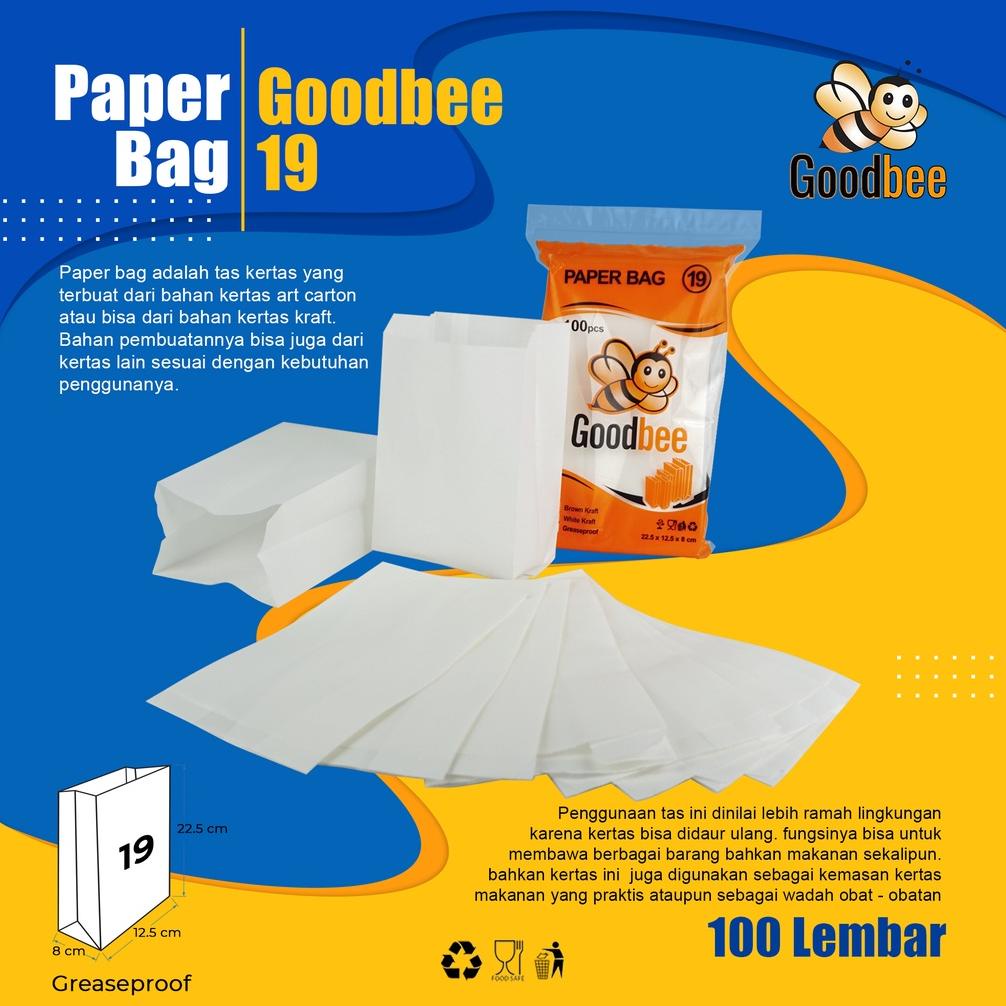 

Sale 7.7 Goodbee Paper Bag Kode 19 - Greaseproof - Kantong Kertas Goodbee Grease proof - 100pcs