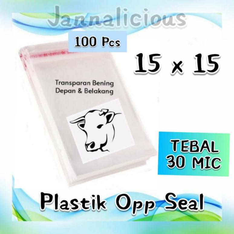 

New Plastik OPP Seal Atas Uk 15x15 cm ~ TEBAL 30 MICRON.
