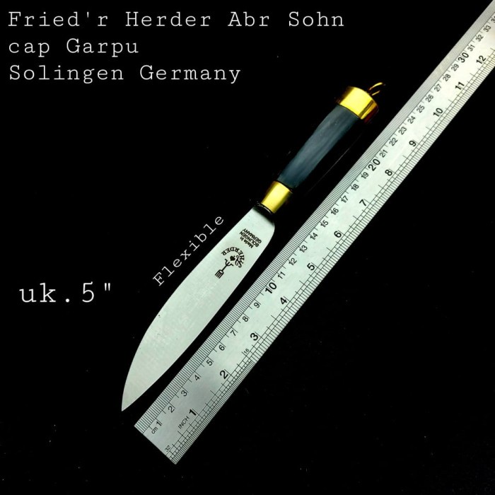 Pisau cap Garpu asli 5"type Legendaris Handle Tanduk Kerbau & sarung ORIGINAL