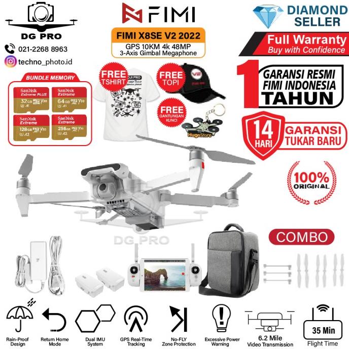 Fimi X8Se 2022 Drone Rc 10Km 48Mp 4K 3-Axis Gimbal Camera Gps X8 Se