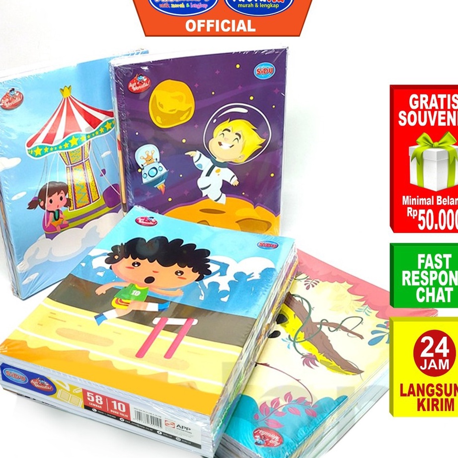

✨ 7.7 IDOLMART Buku Tulis SIDU isi 58 Lembar - 1 pack isi 10 Buku