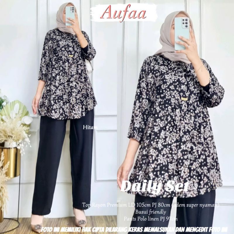 DAILY SET/ SETELAN TUNIK MIDI DAN CELANA BY AUFAA