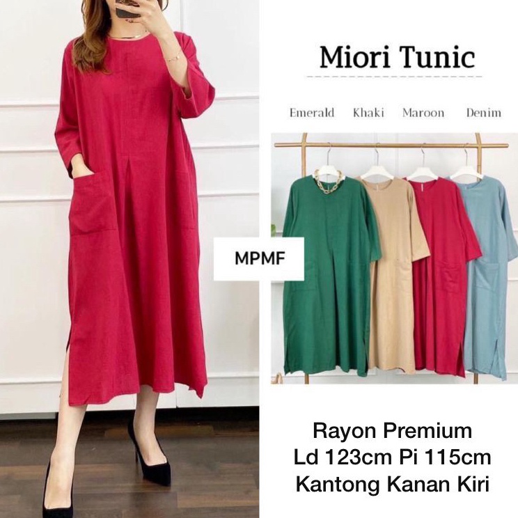 ✓ Atasan Wanita Tunic Miori Polos Jumbo Set Rayon Premium | Atasan Wanita Tunic | Atasan Wanita Polo
