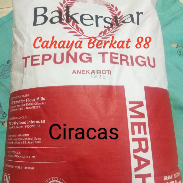 

Tepung Terigu Bakerstar 25Kg Protein Tinggi 25 Kg Emas Bag Roti Donut