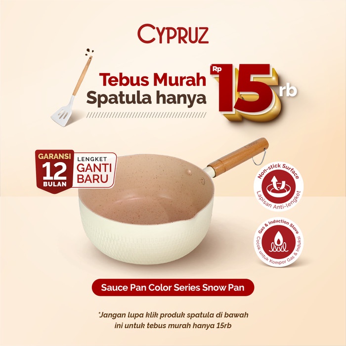 Terlaris Cypruz Color Series Sauce Pan 20 Cm / Panci Susu Warna Putih Sn-0272