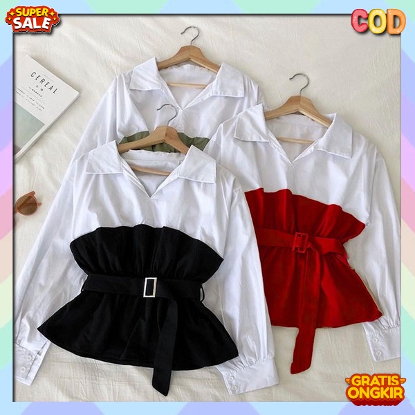 Kekinian Bluse Blouse Remaja Baju Kantor Wanita Murah Atasan Fashion Cewek Korea Blos Perempuan Terb