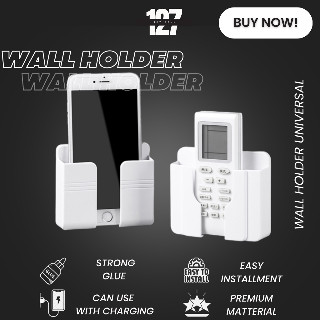 Holder Tempel Tempat Cas HP Dinding Tempat Remote TV TEMPEL Remot AC Wall Holder HP