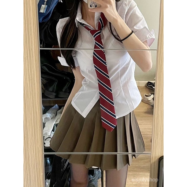 [✅BISA COD] #Sisjuly# Setelan wanita / pakaian Korea memakai atasan kemeja pinggang ramping + rok li