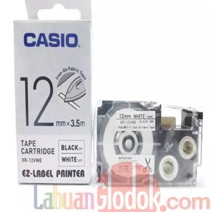 

Casio Label Xr-12Vwe 12Mm Black On White (Iron-Fabric)