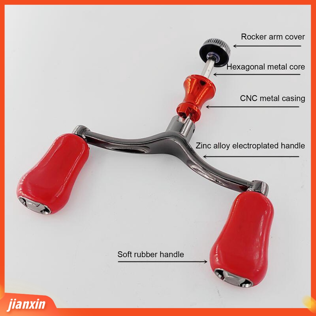 [Jianxin] fishing Reel Handle Desain Ergonomis Tahan Korosi Reusable Double Handle Instalasi Mudah Memancing Reel Handle Double Knob Grip Pengganti Perlengkapan Memancing