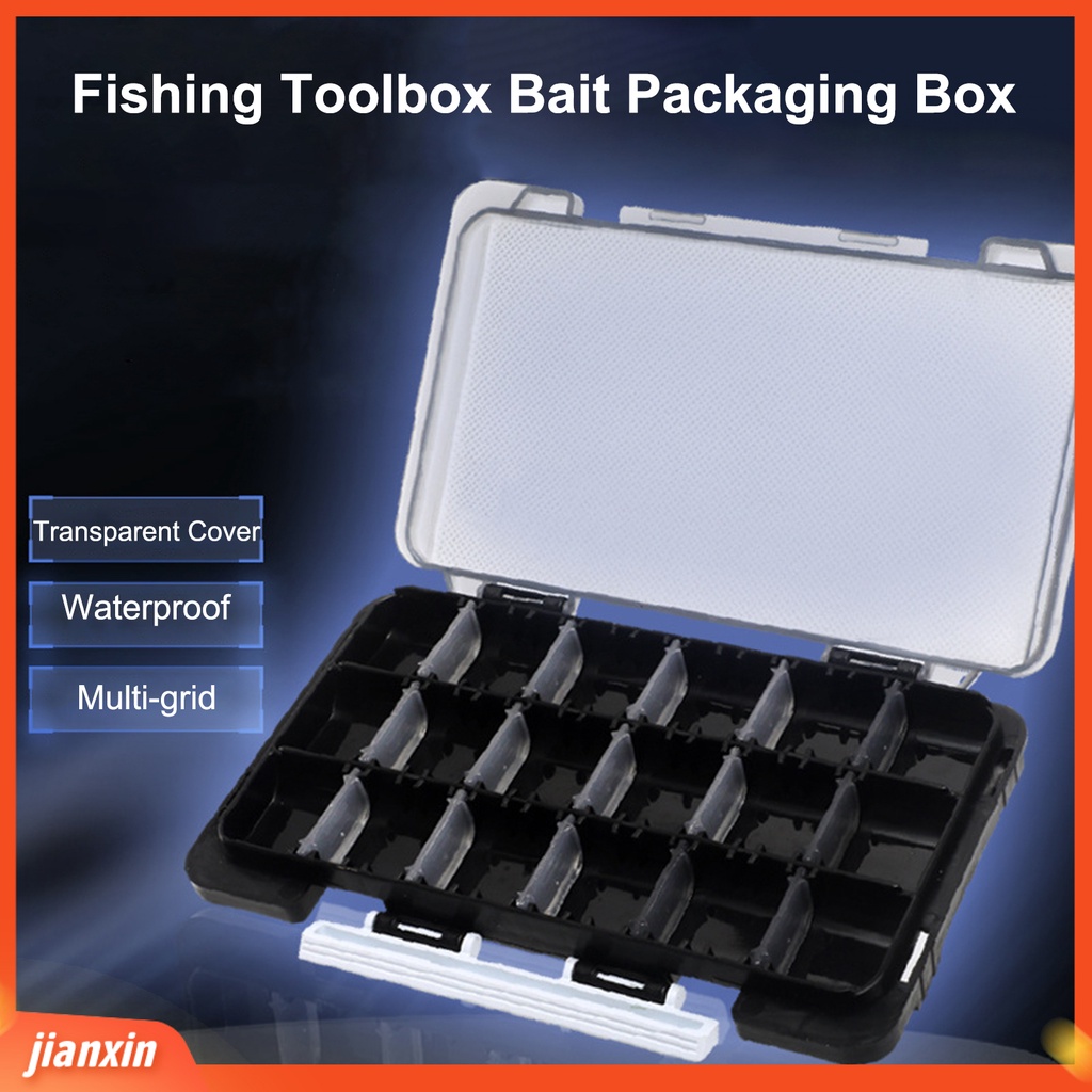 [Jianxin] fishing Gear Box Multifungsi Penutup Transparan Tahan Air Multi-grid Kapasitas Besar Toko Umpan Portable Memancing Aksesoris Hook Kotak Penyimpanan Alat Angling Aksesoris
