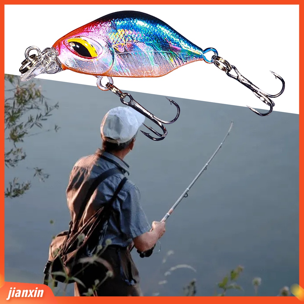 [Jianxin] 3.8 Cm/3.3g Ikan Kecil Umpan Simulasi 3D Fisheye Wobbler Kait Tajam Ganda Mencegah Pelarian Bass Laut Profesional Memancing Umpan Buatan Umpan Keras Memancing Tackle