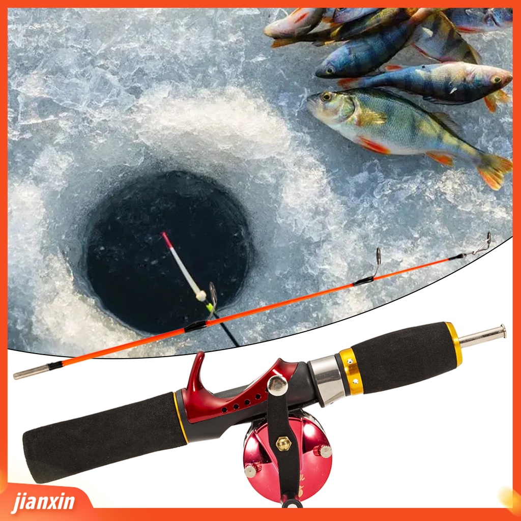 [Jianxin] 1 Set Kokot Udang Teleskopik Kekuatan Tinggi Memancing Outdoor 52 cm Serat Kaca Es Lalat Pancing Alat Pancing
