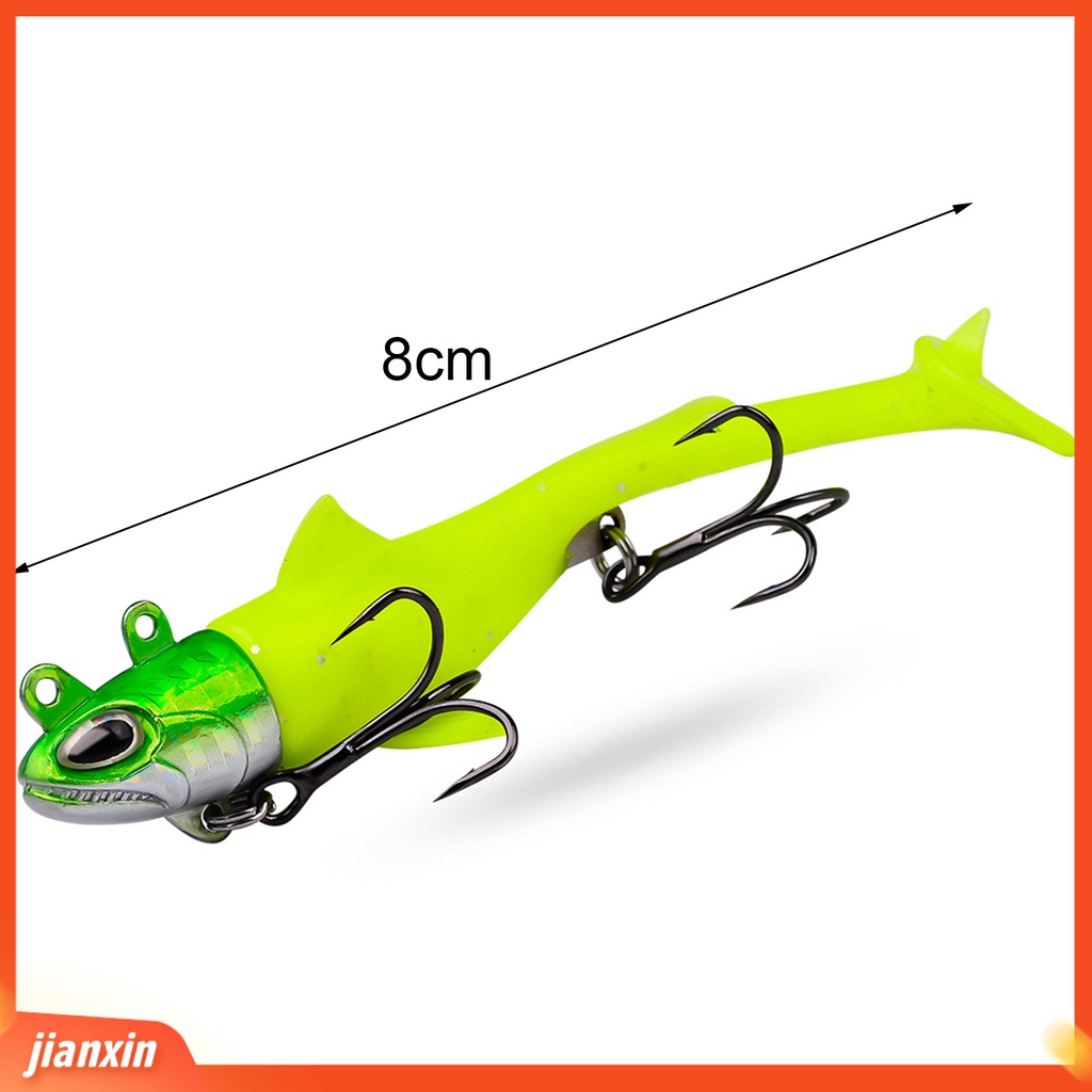 [Jianxin] 13.5g/8cm Umpan Pancing T-Tail Tajam Treble Hook 3D Fisheyes Simulasi Pengecoran Panjang Ekor Dayung Buatan Umpan Perlengkapan Memancing