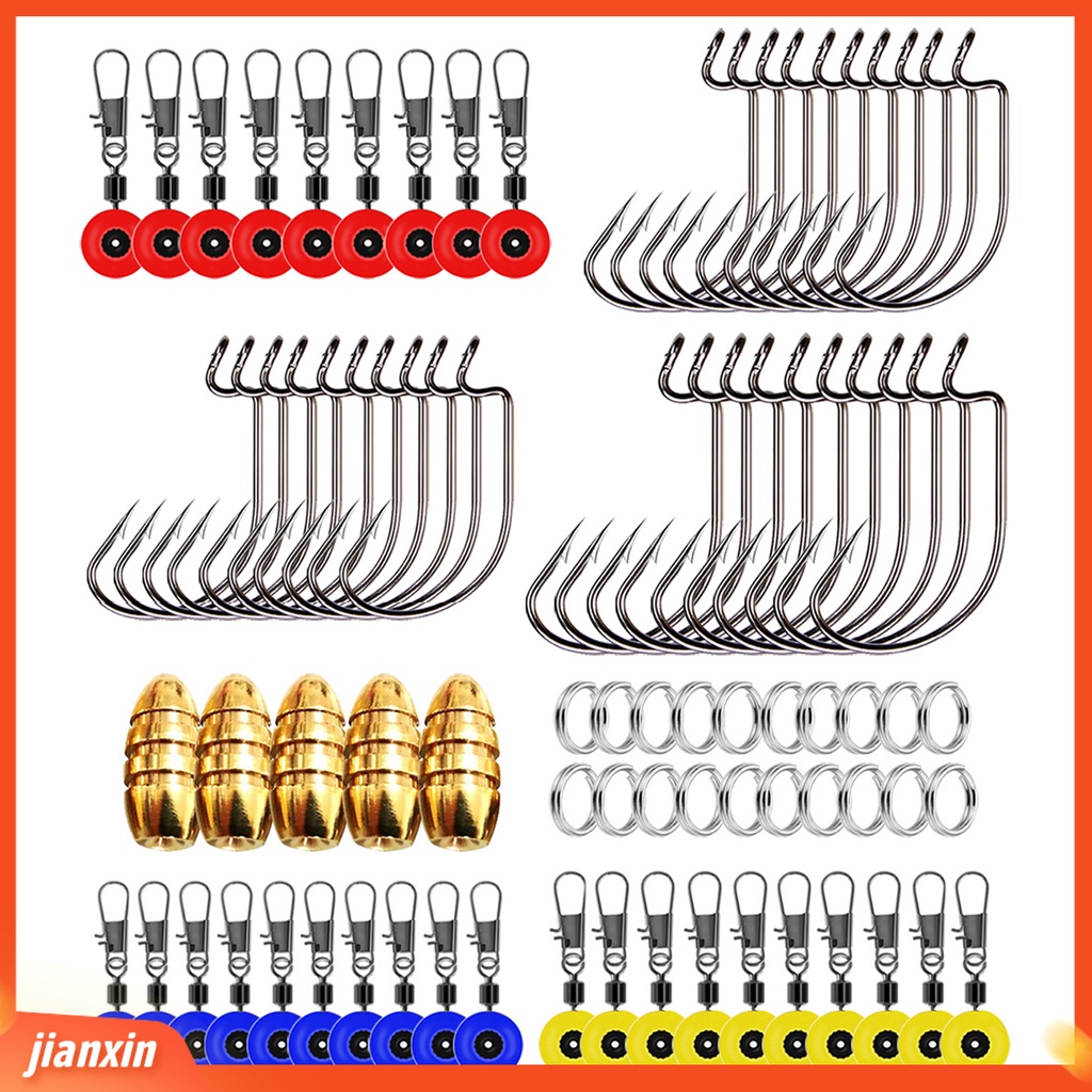 [Jianxin] 172Pcs/Set Multifunctional Fishing Lure Hook Accessory Tackle Tools Box for Angling
