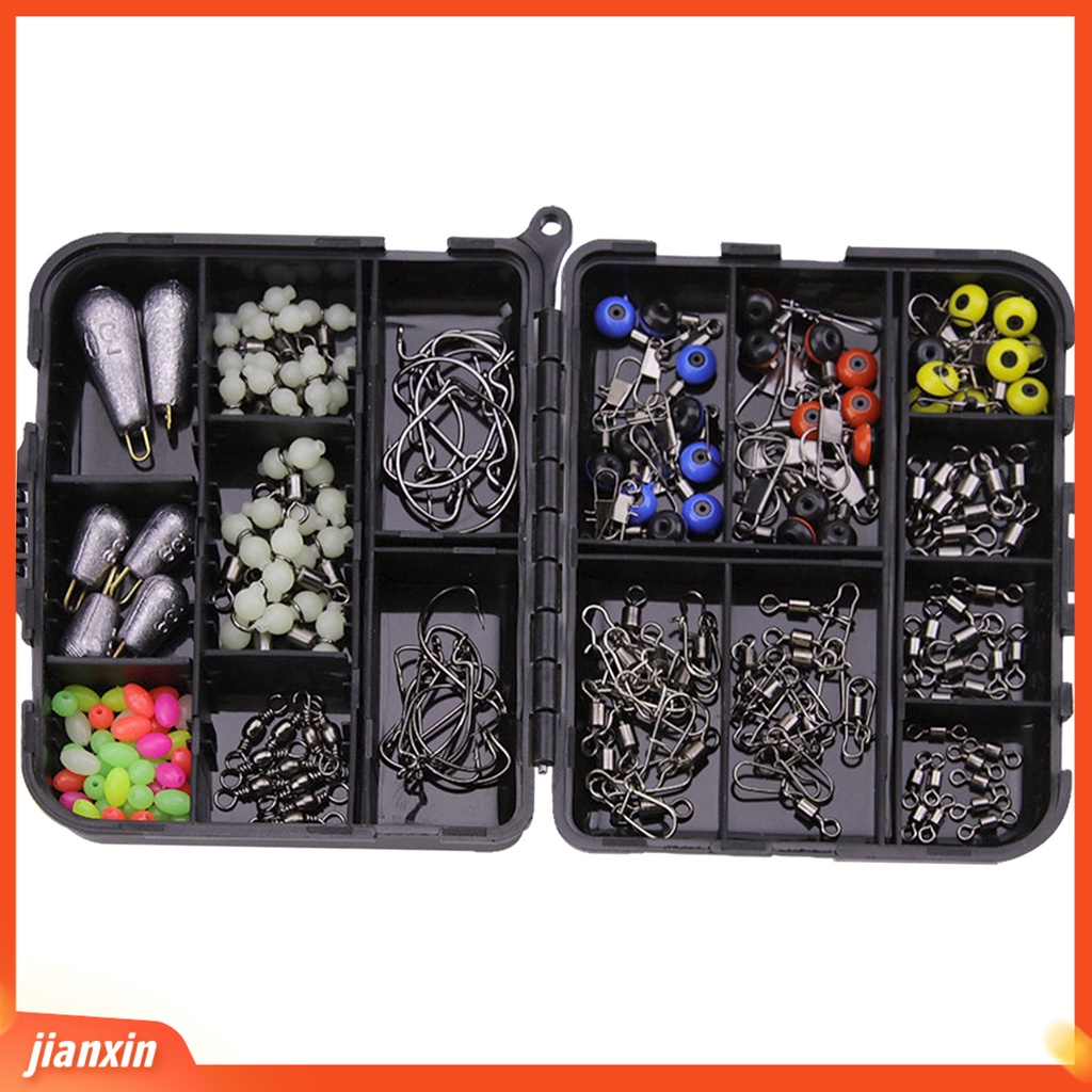 [Jianxin] 172Pcs/Set Multifunctional Fishing Lure Hook Accessory Tackle Tools Box for Angling