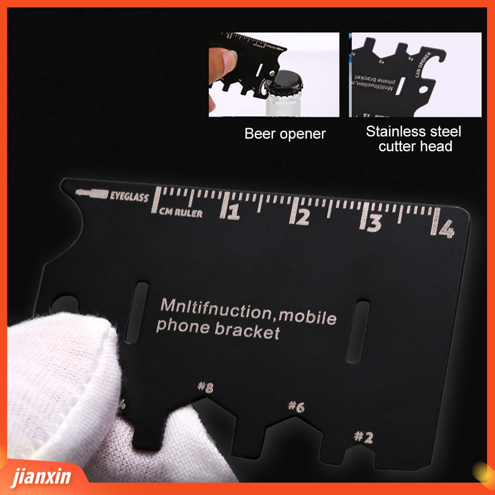 [Jianxin] Multifunctional Mini Card Bottle Opener Phone Holder Ruler Screwdriver Tool