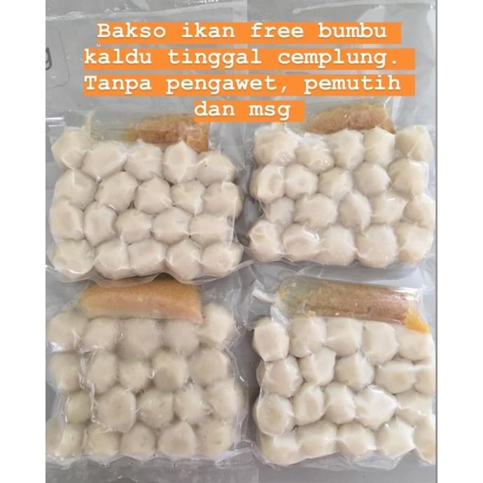 

bakso ikan tenggiri include kaldu tanpa pengawet dan msg. 1pack 20pcs