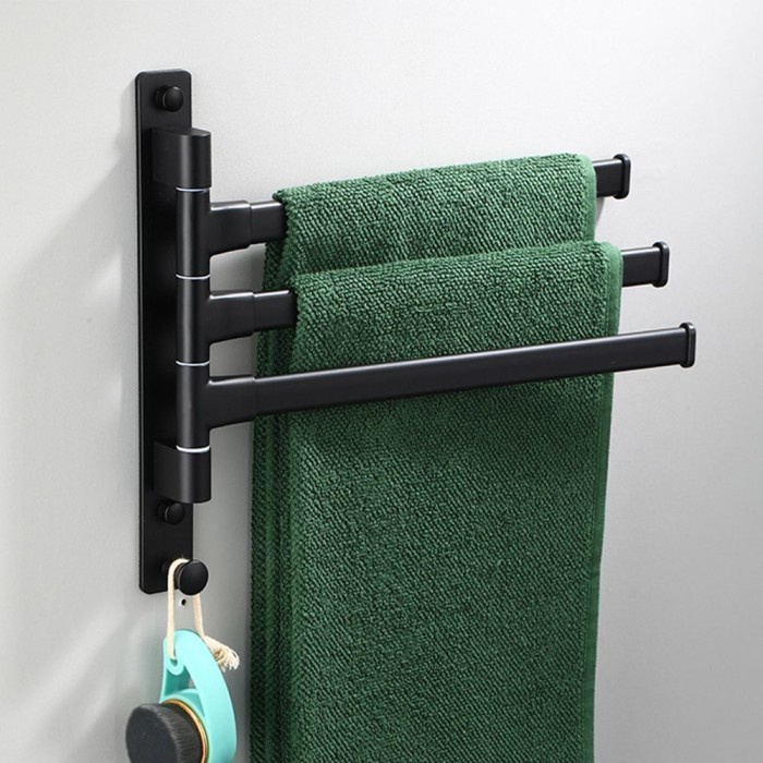 FM FIT rak gantungan handuk towel holder putar 180 anti karat hemat tempat