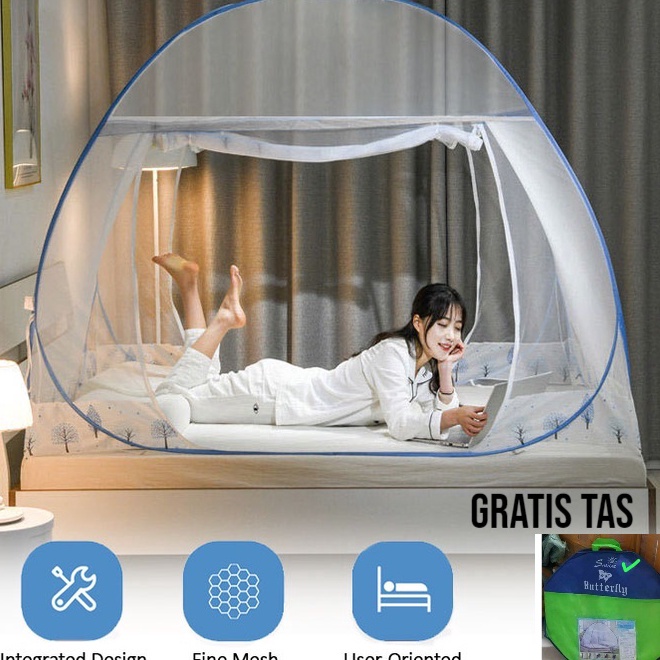 Kelambu Tidur Lipat 160x200, 180x200, 200x200 Kelambu Tenda 018-42-43-44 Kelambu 1 Pintu Anti Nyamuk