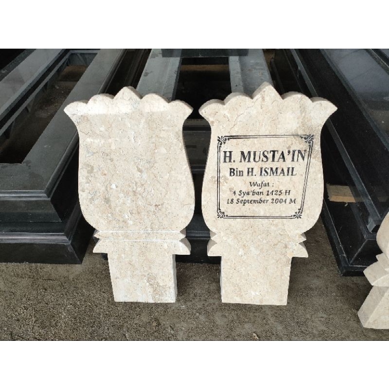 batu nisan marmer tancap Nisan marmer kotak marmer Patok marmer Kijing Makam Marmer prasasti marmer 