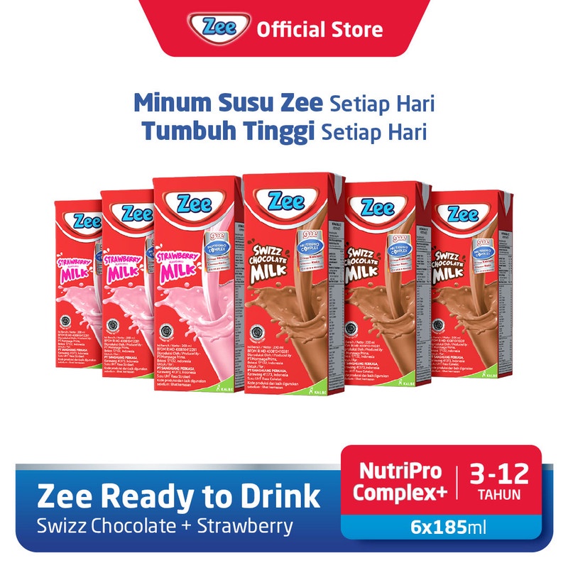 

Zee UHT Swizz Chocolate Milk (3 Pack) + Strawberry Milk Shake (3 Pack)