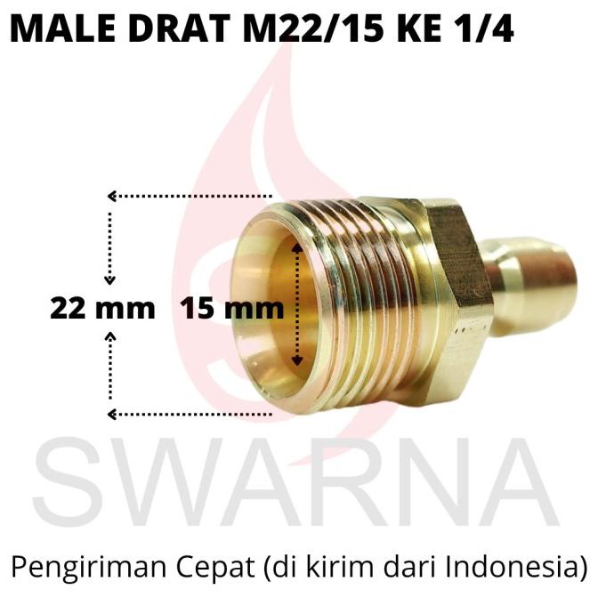 Quick Release Male Drat M22/15 untuk selang jet cleaner