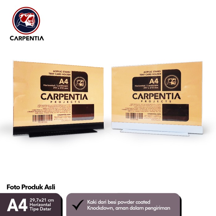 

Terlaris Rak Carpentia Stand Acrylic Besi /Datar A4 Horizontal 29,7X21Cm /Tent Card