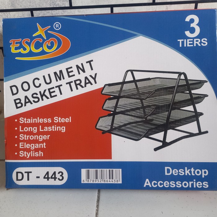 

Terlaris Document Tray Besi 3 Tier/ Paper Tray Besi 3 Susun Esco Dt-443
