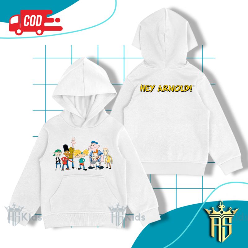 Jaket Sweater Hoodie Anak Nickelodeon Hey Arnold Friends | Hoodie Anak Kekinian Terbaru Usia 4-12 Ta