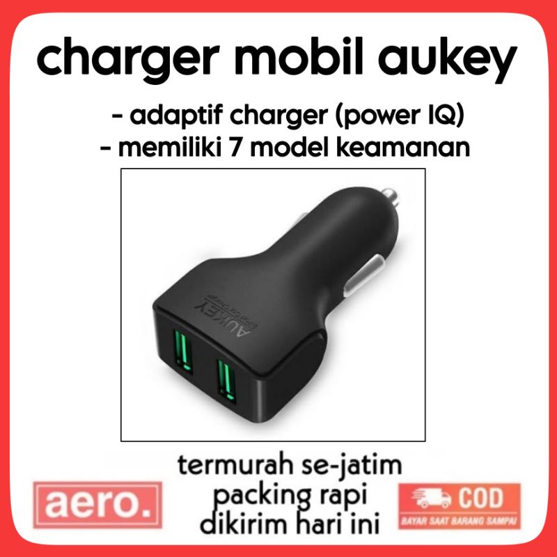 Aukey Car Charger 2 Port charger mobil aukey