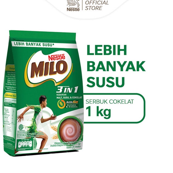 

☈Murah MILO 3in1 ACTIV-GO Susu Coklat Pouch 1kg M63 ➷