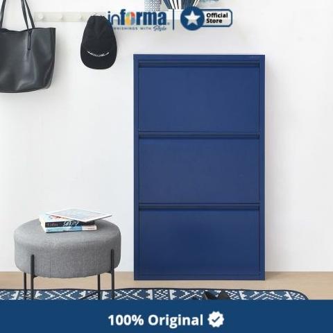Informa - Lemari - Levi Kabinet Rak Sepatu 3 Tingkat - Biru