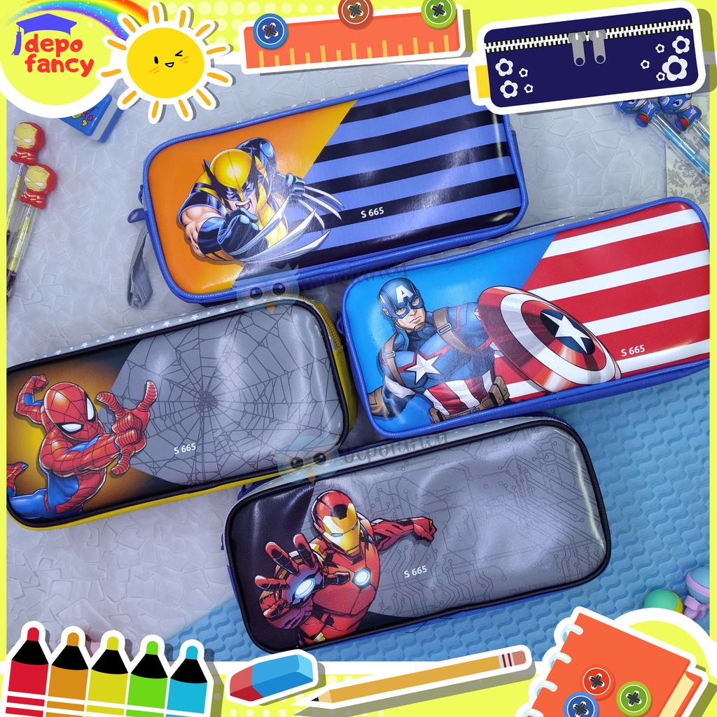 

KOTAK PENSIL 2 RETSLETING HEROES S665 / TEMPAT PENSIL / TEPAK PENSIL / PENCIL CASE / BOKS PENSIL /