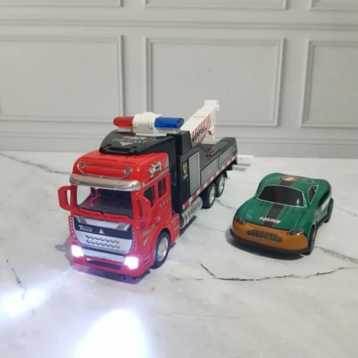 DISKON SPESIAL MAINAN DIECAST MOBIL TRUK DEREK SEDAN - SET MINIATUR TRUCK TOWING TERBARU