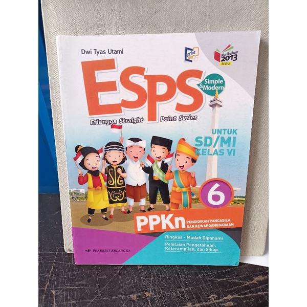 buku esps PPKn kelas 6 SD Erlangga
