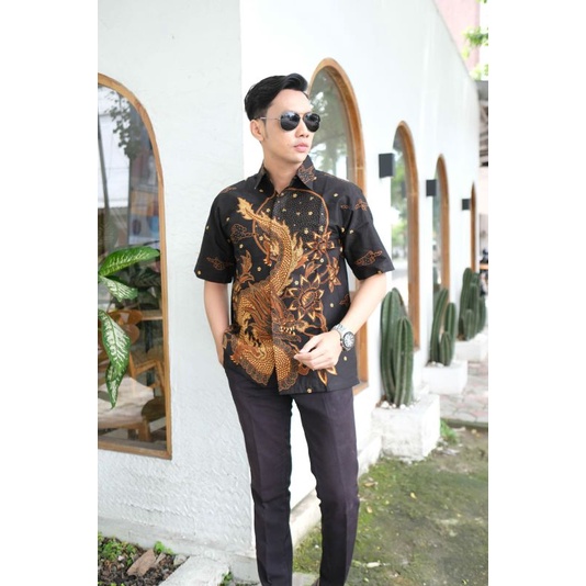 12 Motif Kemeja Batik Pria Lengan Pendek S M L XL XXL terbaru NR