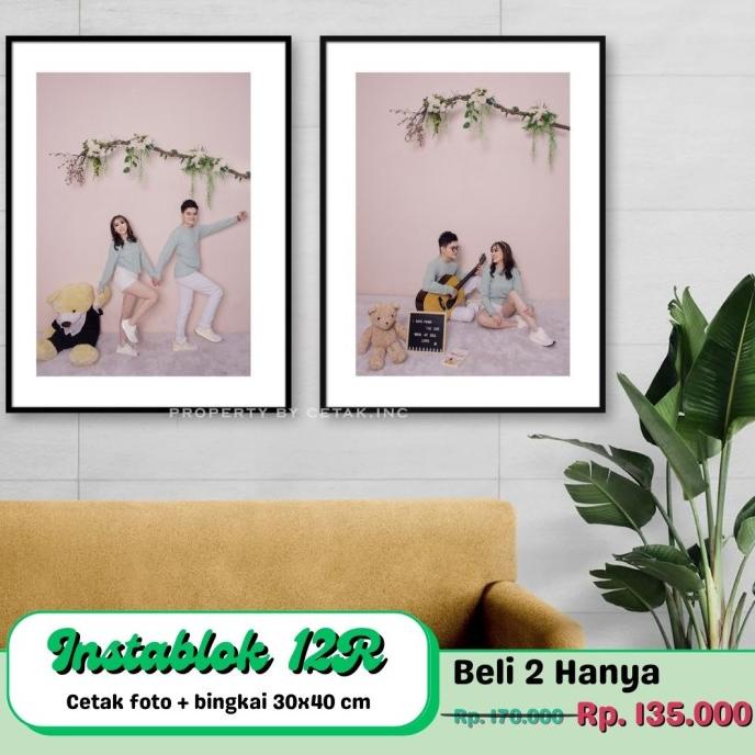 Cetak Foto 12R + Frame Blok Minimalist 30X40Cm