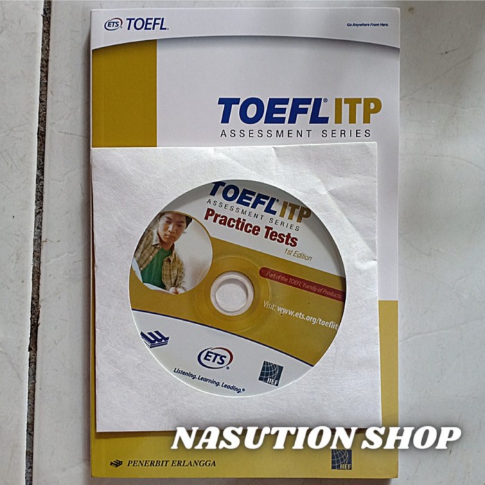 FLASH SALE ORIGINAL ERLANGGA BUKU TOEFL ITP ASSESSMENT SERIES PRACTICE TESTS + CD TERBARU