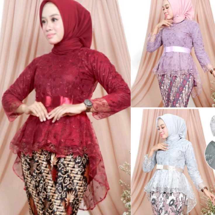 Free Ongkir Aurora Tulle Bordir / Atasan Kebaya Brukat Tile / Kebaya Aurora Mewah / Kebaya wisuda / 
