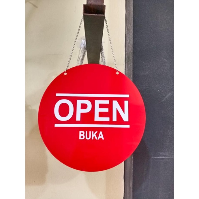 

Acrylic Signage Open Close/Akrilik Open Close (Bulat Merah)