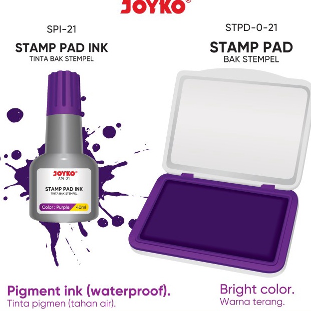 

Di⚡kon !! Stamp Pad Ink Tinta Bak Stempel Refill Tinta Stempel Joyko