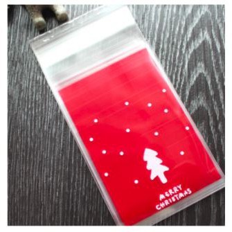 

PLASTIK COOKIES - PERMEN - KUE - COKLAT - ROTI CHRISTMAS SNOW RED 7X10 Stok Terbatas