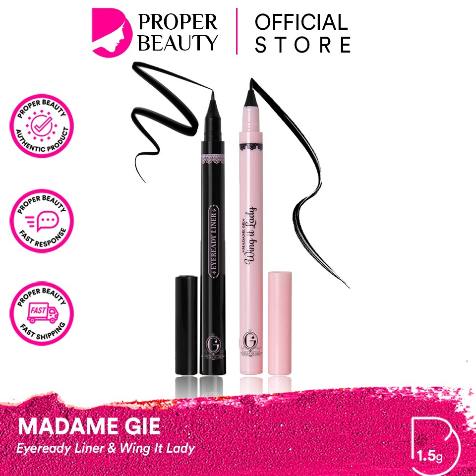 [C.T♫X♪] MADAME GIE Eyeready Liner & Wing It Lady Indonesia / Liquid Eyeliner Pen Spidol Eye Liner /