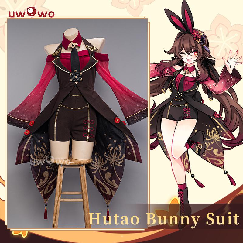 Exclusive Genshin Impact Fanart Hutao Cosplay Bunny Suit Cosplay Cute Costume Ganyu