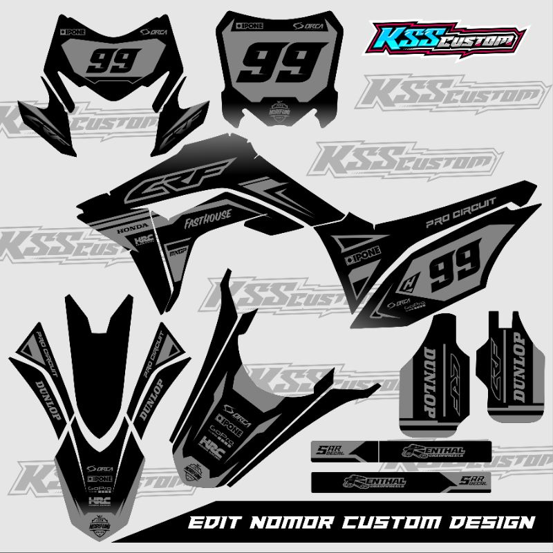 DECAL CRF150L FULL BODY HITAM - DECAL CRF 150 L SIMPEL - DECAL CRF 150 L custom decal