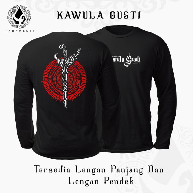 Paramesti Kaos Jawa Wayang Manuggaling Kawulo Gusti Lengan Panjang 2 Warna Hitam Biru Oversize Bigsi