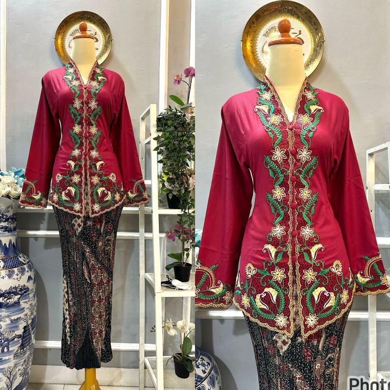 Stelan Kebaya Encim Bordir 3D Original Butik